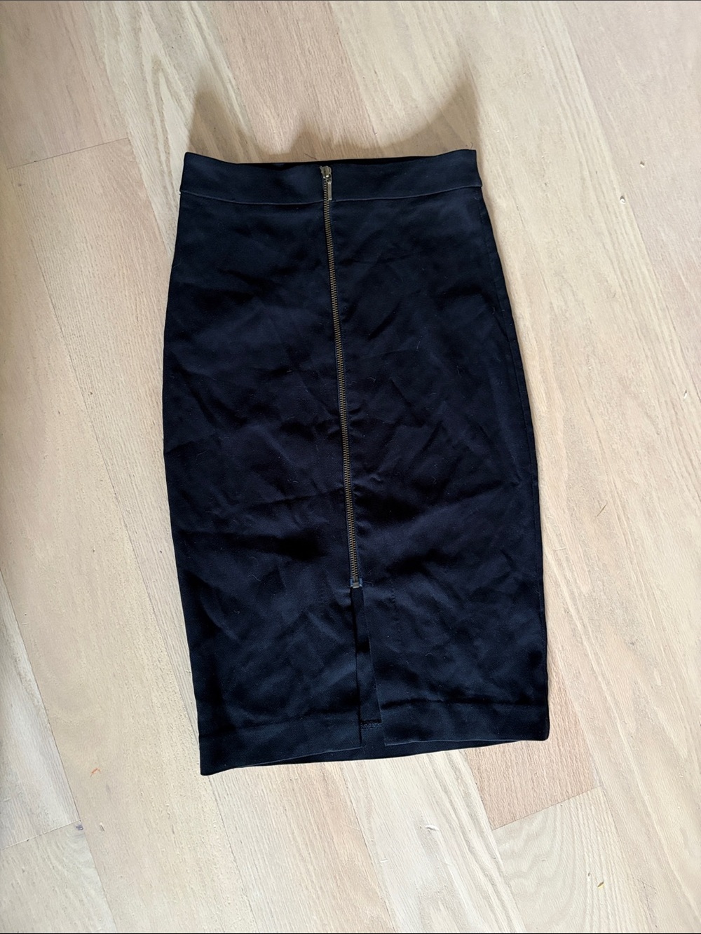 Classic Black Pencil Skirt with Front Zip
